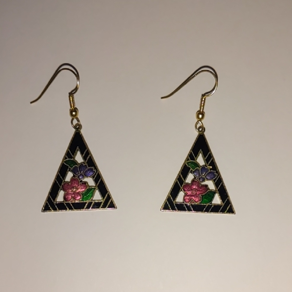 Floral Triangle Earrings